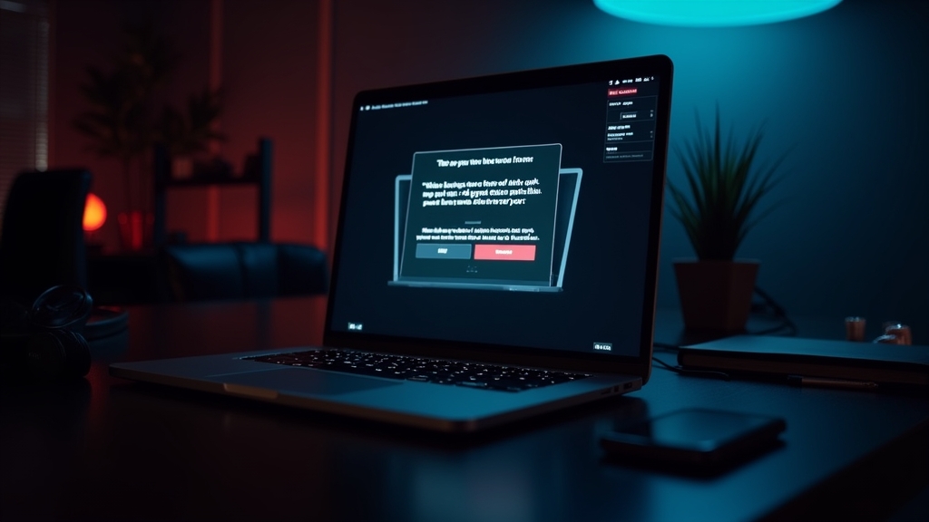 Laptop and phone showing a login error in a dark casino troubleshooting scene